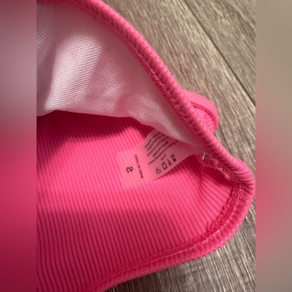 Women's Push Up Spaghetti Straps High Waisted Two Piece Swimsuit Hot Pink Small - Picture 4 of 5